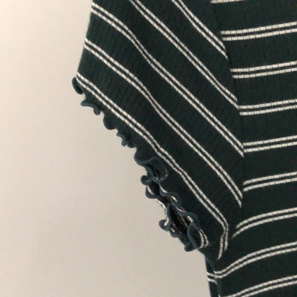 Forever 21 A Line Green Striped T Shirt Dress Sz L - Picture 5 of 6